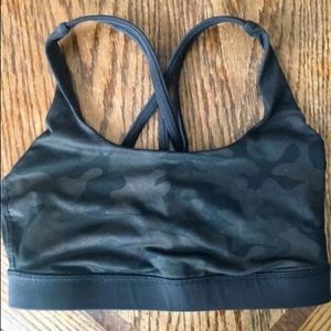 Lulu black camo sports bra
